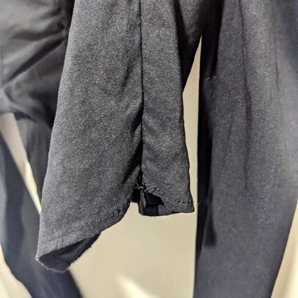 Rare Zara Metal Loop Linen Black Long Sleeve Crop Top - Picture 12 of 12